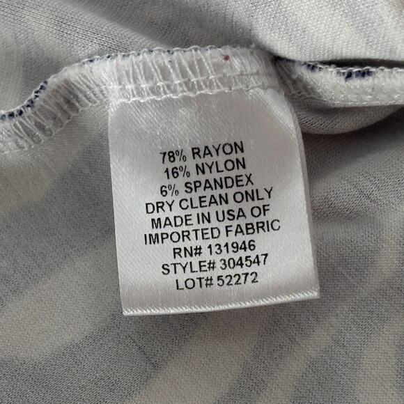 Jude Connally Lace Up Tie Neck Blue Zebra Striped White Top - Picture 8 of 8